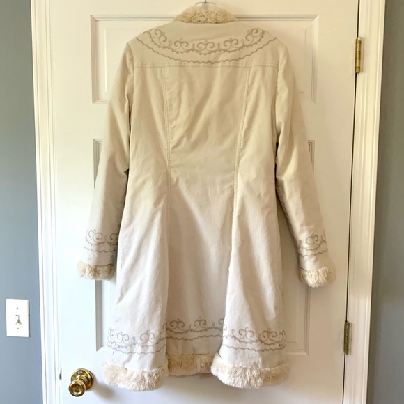Free People Fur Lined Cream Corduroy Coat - Picture 6 of 6